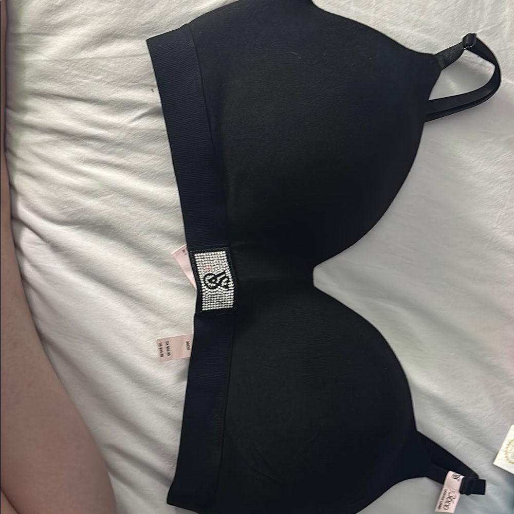 Victoria's Secret Black Bra with Rhinestone Detail